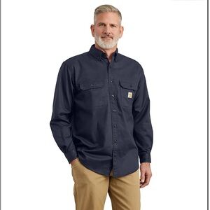 Carhartt Flame Resistant FR Heavyweight Twill Shirt Men Navy 3XL Minor Marks